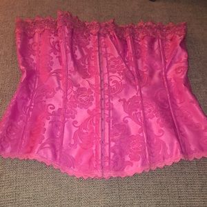 Pink floral print corset